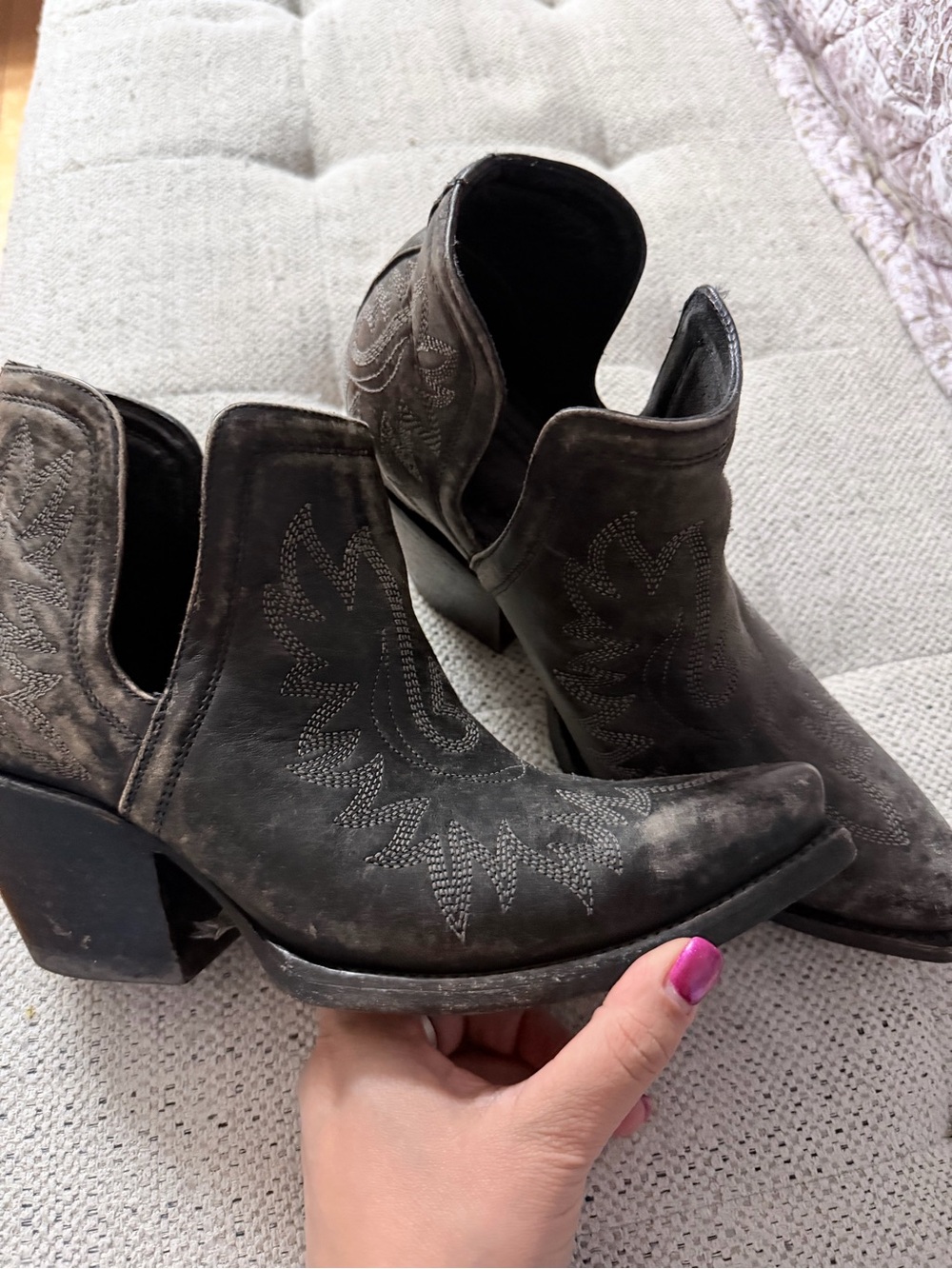 Ariat Distressed Brown Western Cutout Ankle Boots